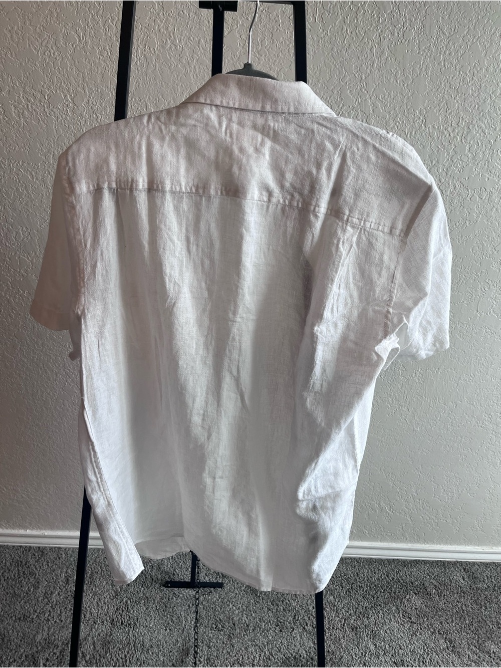 Weatherproof Vintage Weatherproof White Short-Sleeve Linen Button-Down Shirt - Picture 6 of 6